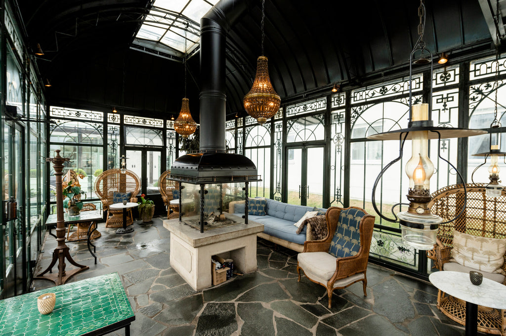 Spaavdelning på Falkenbergs Strandbad med harmoniskt lagd Offerdalsskiffer – Stengrossen säljer produkten