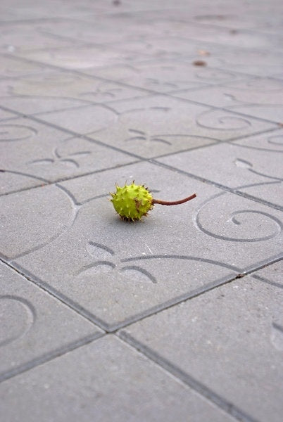 Dekorativ naturgrå Kaprifolplatta från S:T Eriks med detaljerade blommotiv, perfekt för uteplatser och entréer. Stengrossen säljer produkten.